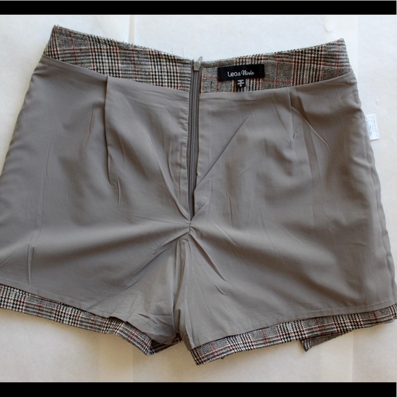 Lea & Viola Plaid Wrap Skort Shorts Fall Colors Size S - Picture 5 of 10